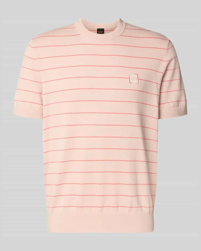 HUGO BOSS Regular Fit T-Shirt aus Baumwoll-Kaschmir-Mix Modell 'KANACHO Hellrosa