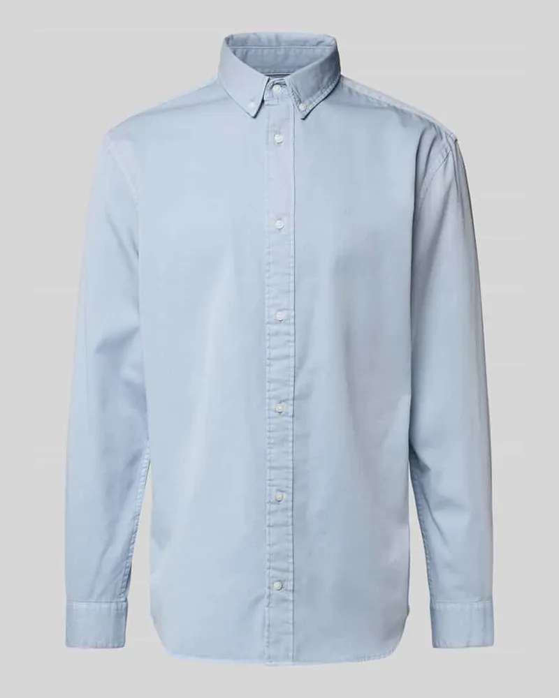 Calvin Klein Comfort Fit Freizeithemd mit Button-Down-Kragen Hellblau