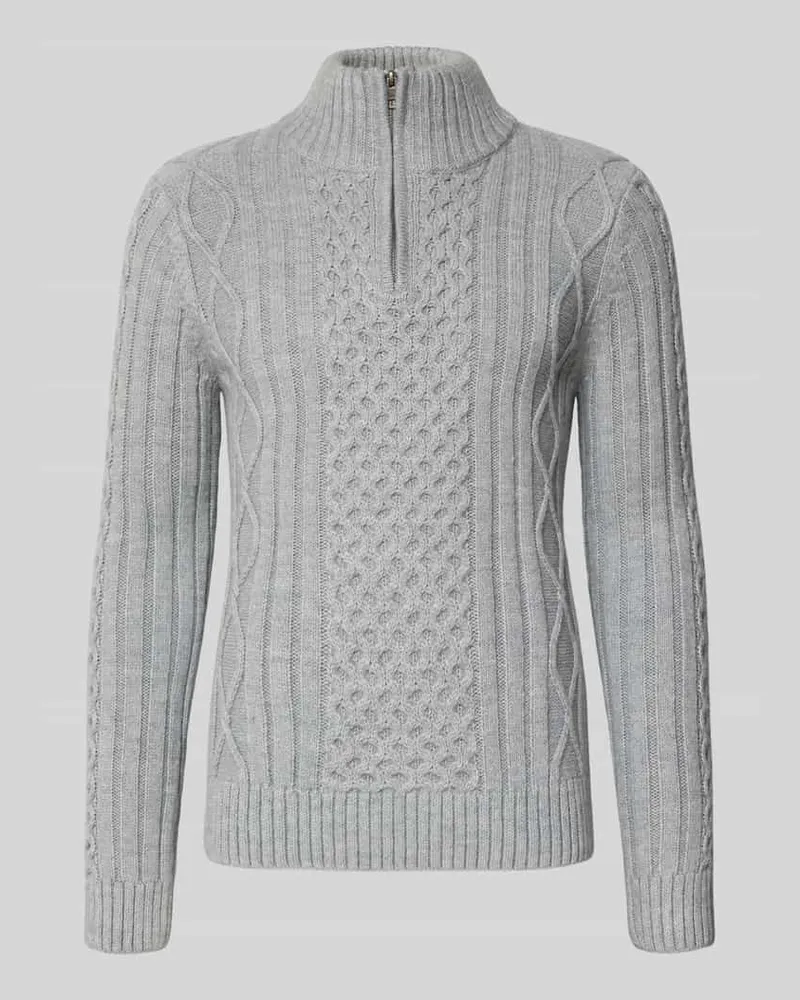 Superdry. Slim Fit Strickpullover mit Woll-Anteil Modell 'JACOB Mittelgrau