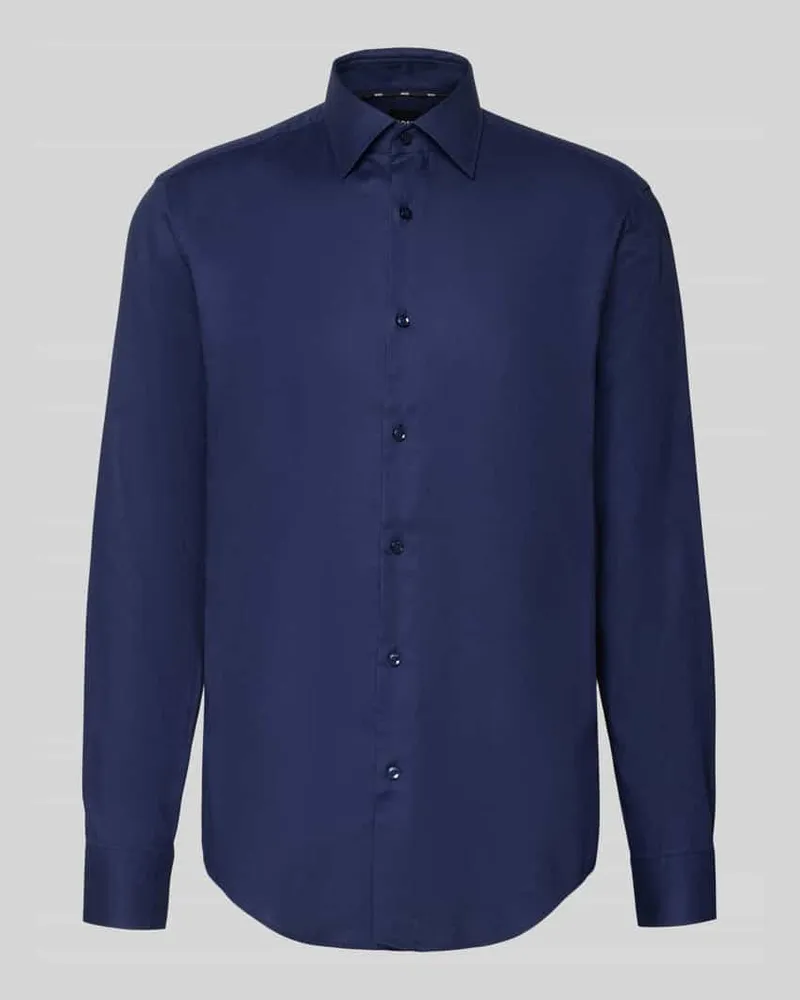 HUGO BOSS Regular Fit Businesshemd aus Baumwoll-Mix MOdell 'JOE Marine