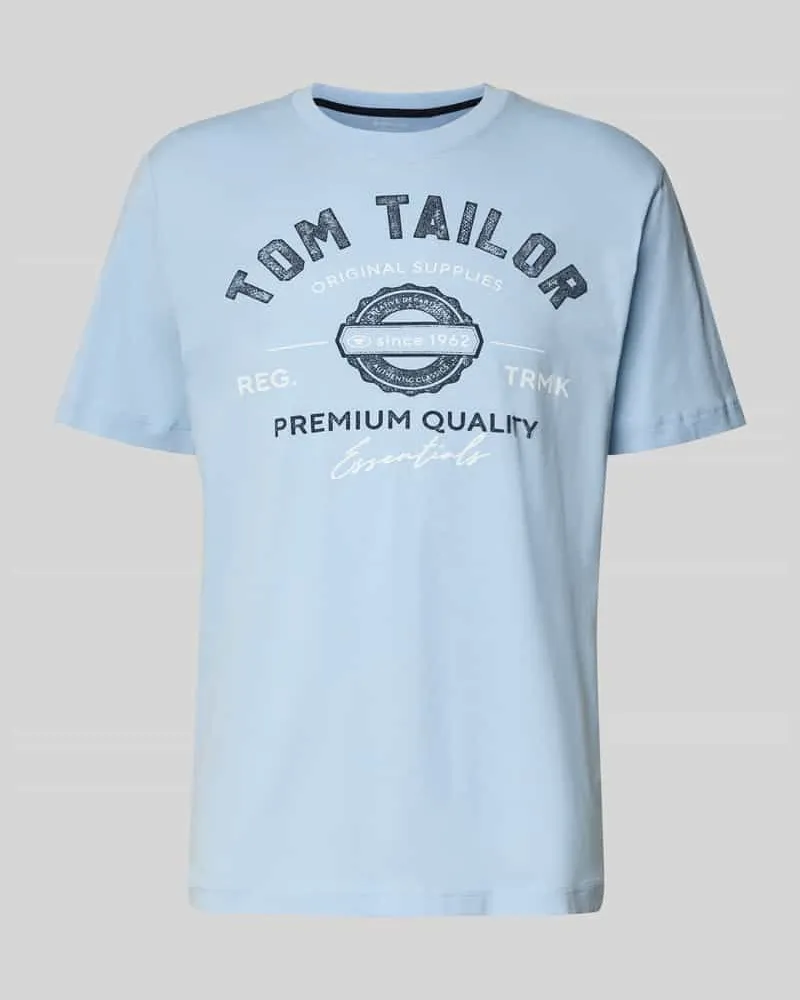 Tom Tailor Regular Fit T-Shirt aus reiner Baumwolle Hellblau