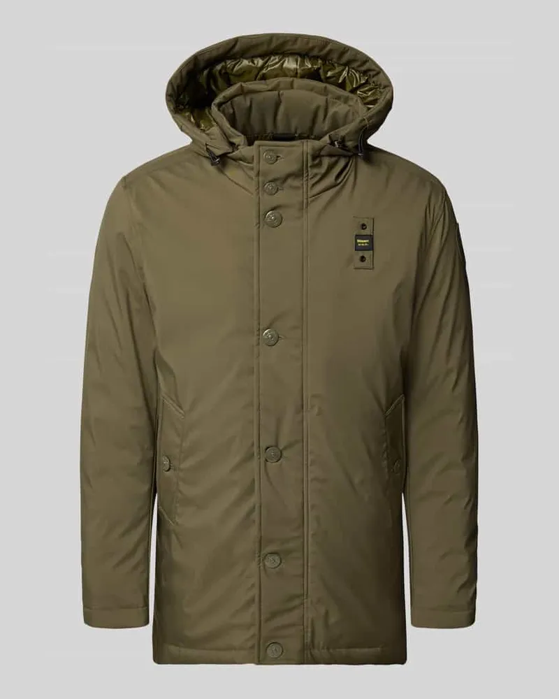 Blauer Parka mit Label-Patch Modell 'CHESTER 