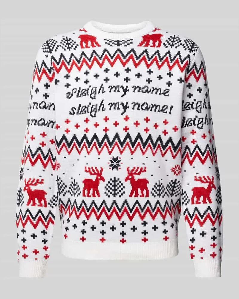 Only & Sons Strickpullover mit Motiv- und Statement-Stitching Modell 'XMAS 