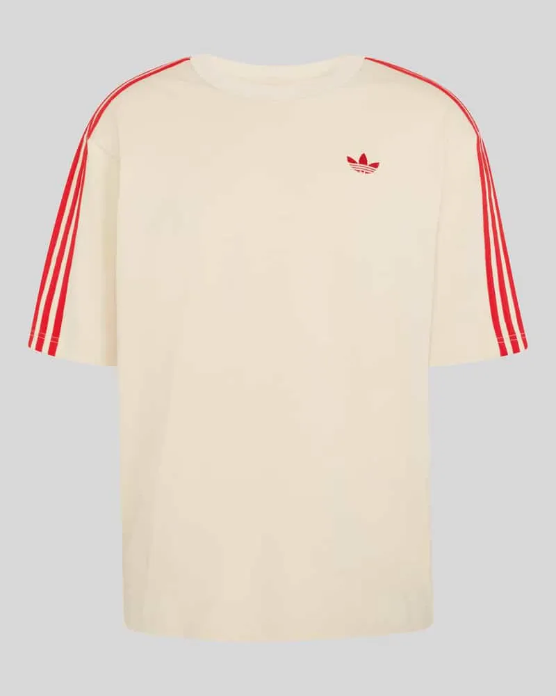 adidas Oversize T-Shirt aus reiner Baumwolle Beige