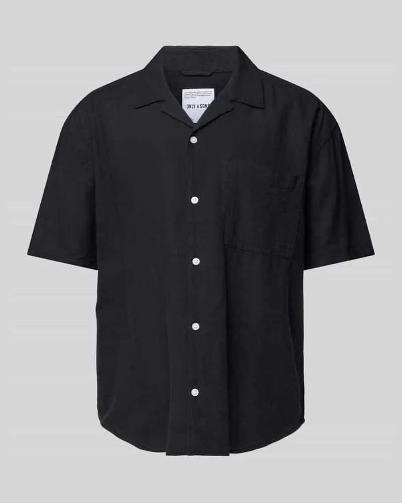 Only & Sons Relaxed Fit Freizeithemd aus Baumwoll-Leinen-Mix Modell 'CAIDEN 