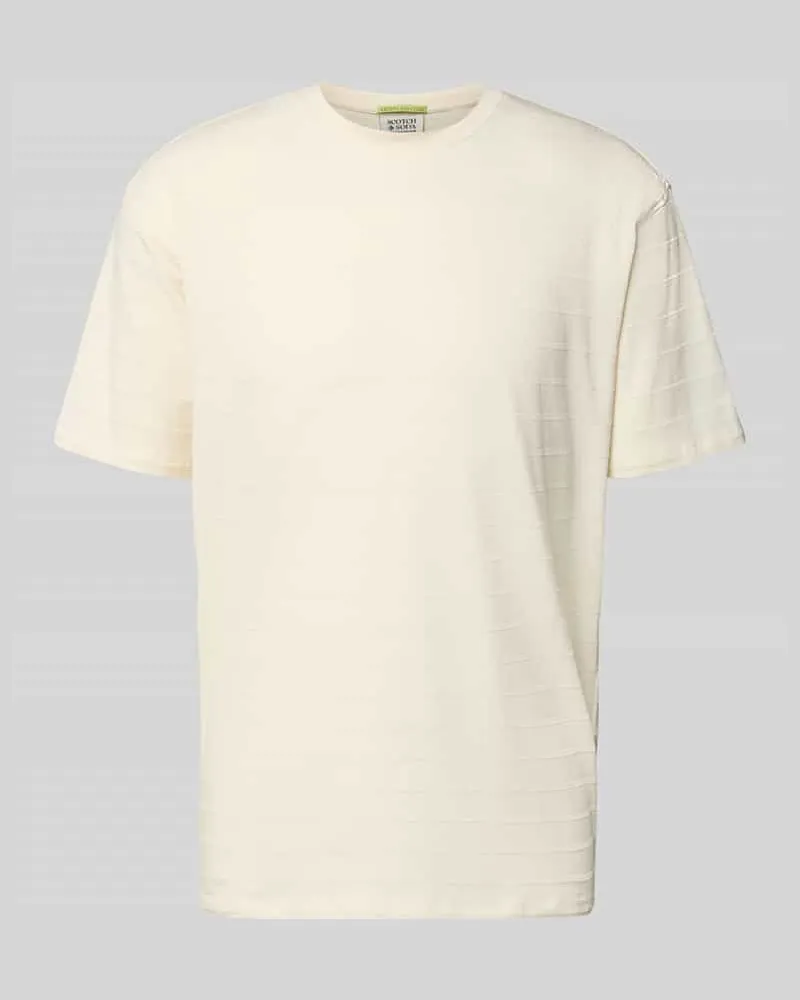 Scotch&Soda T-Shirt mit Strukturmuster und Rundhalsausschnitt Offwhite