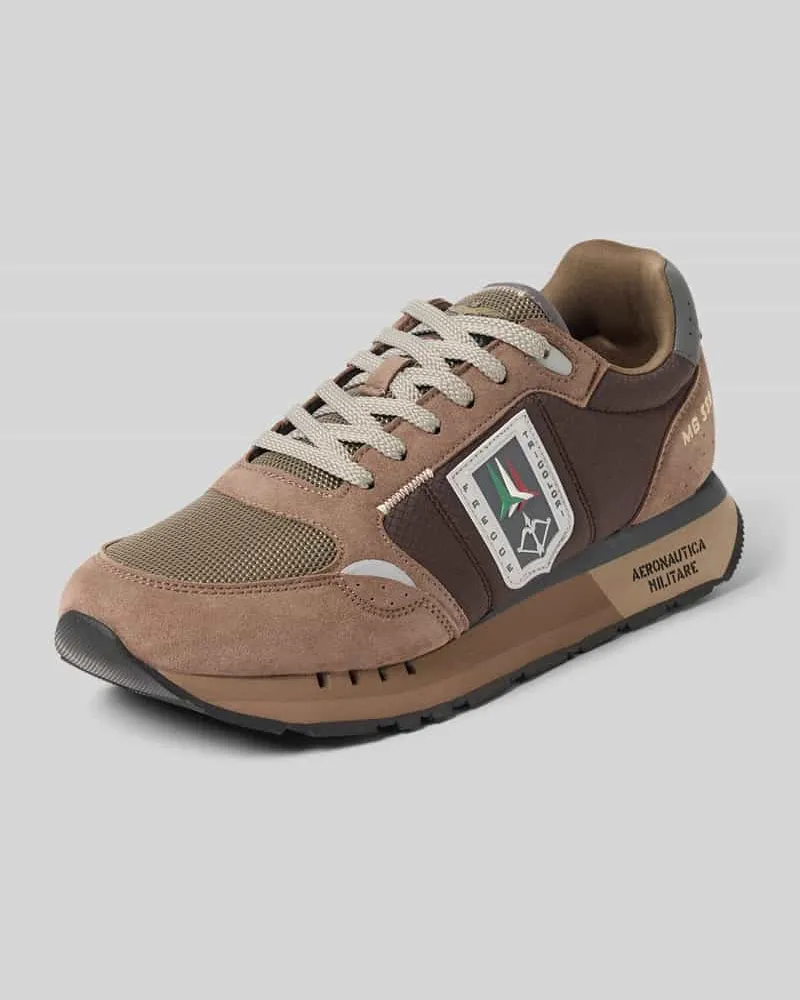 Aeronautica Militare Sneaker mit seitlichem Logo-Patch Modell 'Roma Taupe