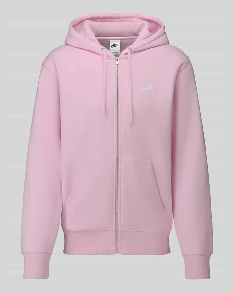 Nike Regular Fit Sweatjacke aus Baumwoll-Mix Hellrosa