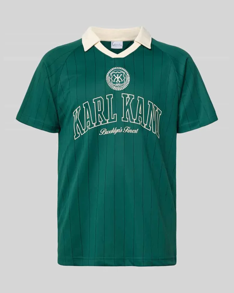 Karl Kani Regular Fit T-Shirt mit Umlegekragen Dunkelgruen