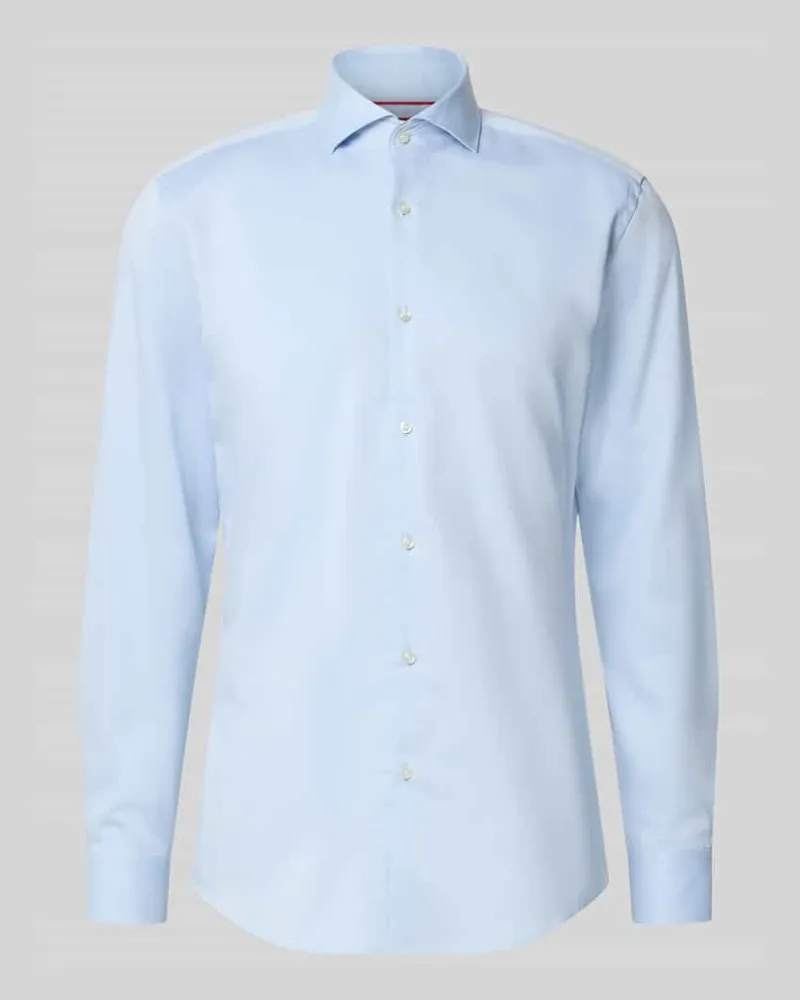 HUGO BOSS Slim Fit Businesshemd aus reiner Baumwolle Modell 'Kason Bleu
