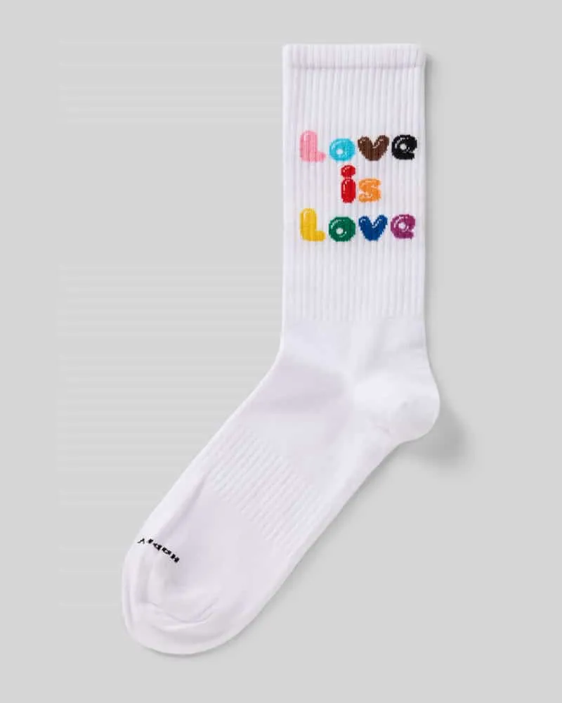 Happy Socks Socken aus Baumwoll-Mix Modell 'LOVE IS LOVE Offwhite