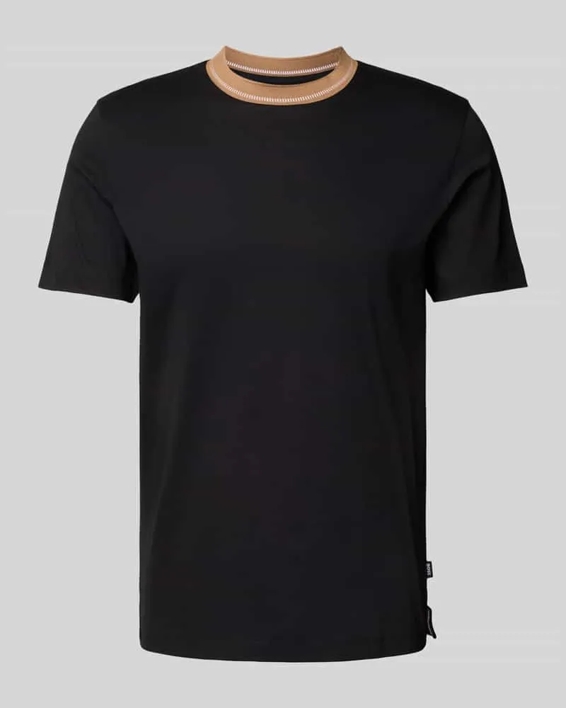 HUGO BOSS T-Shirt mit geripptem Rundhalsausschnitt Modell 'Tessler 