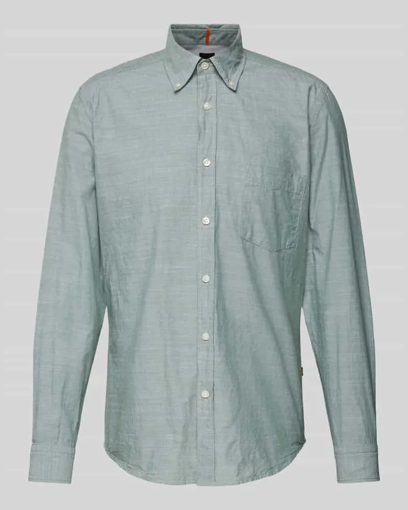 HUGO BOSS Slim Fit Freizeithemd mit Button-Down-Kragen Modell 'Rickert 