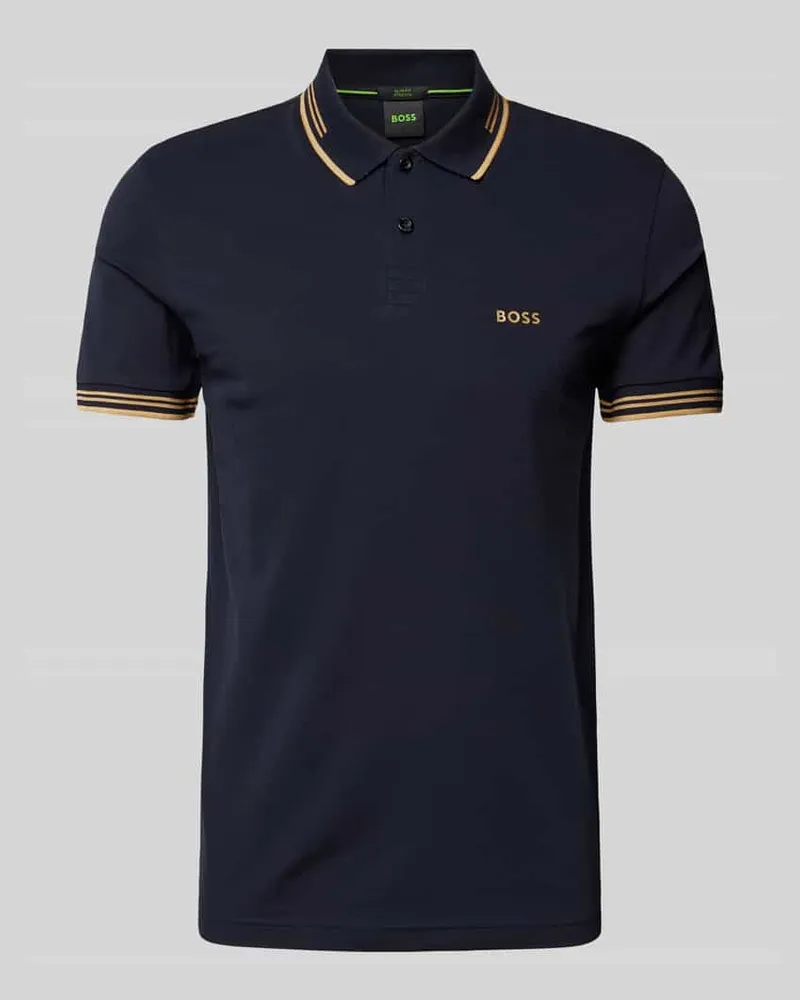 HUGO BOSS Slim Fit Poloshirt mit Label-Print Modell 'Paul 
