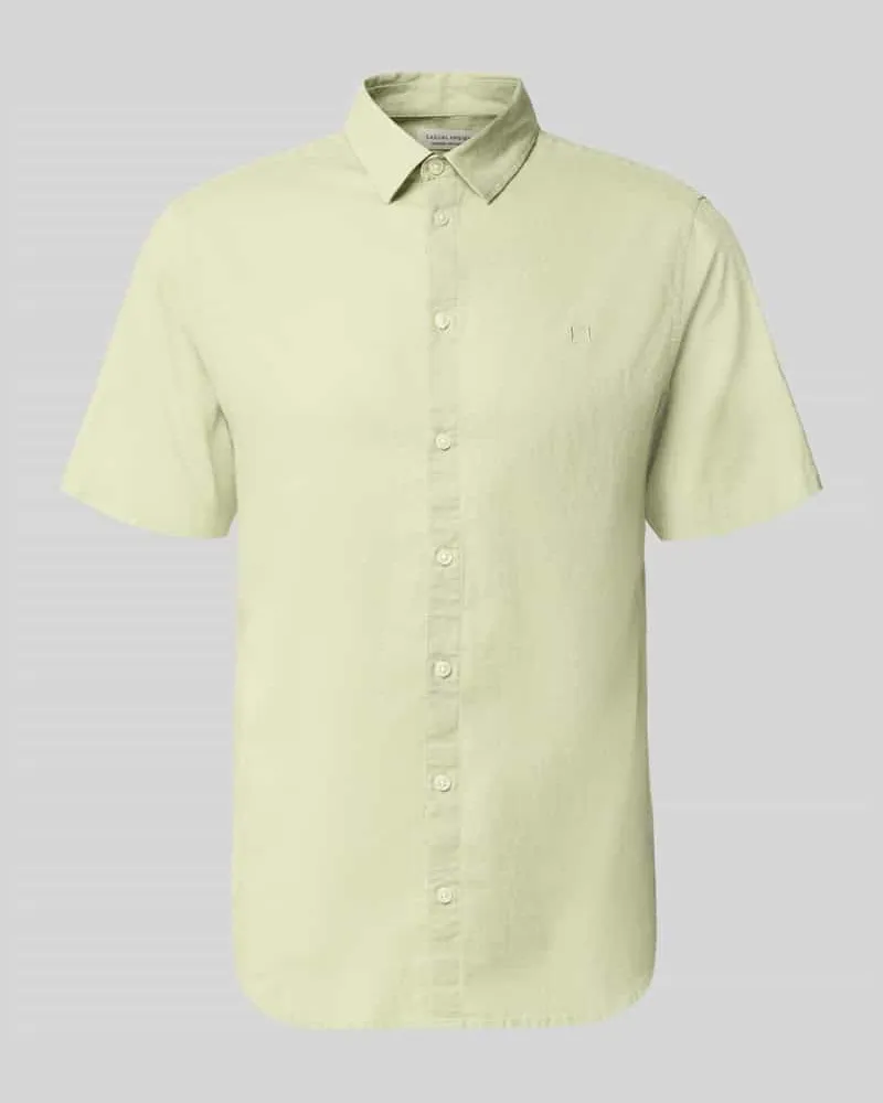 Casual Friday Slim Fit Freizeithemd aus Leinen-Baumwoll-Mix Modell 'AKSEL Lind