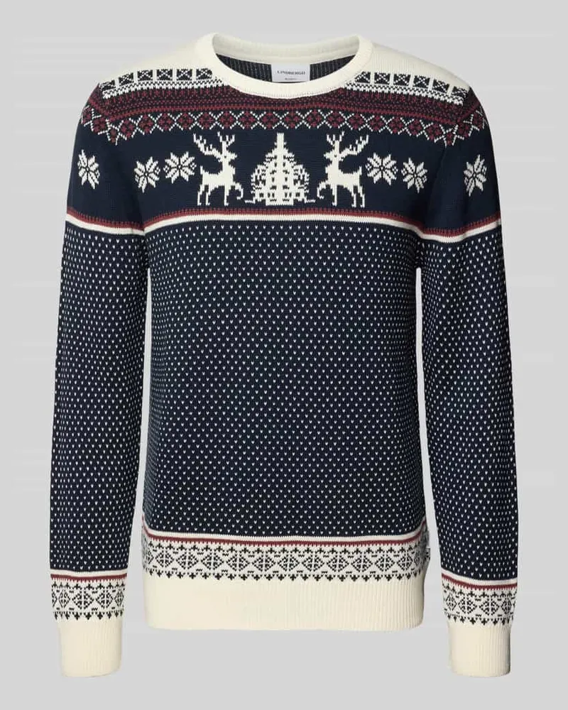 Lindbergh Strickpullover mit gerippten Abschlüssen Offwhite