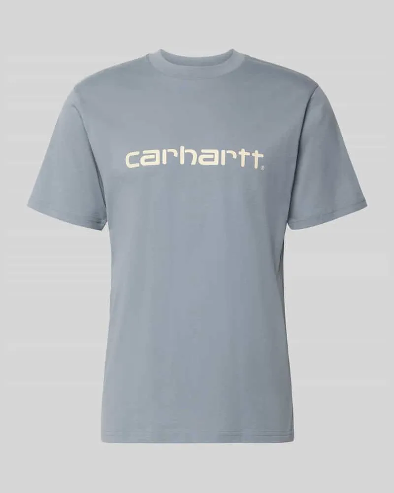 Carhartt WIP T-Shirt aus Baumwolle Modell 'Script Rauchblau