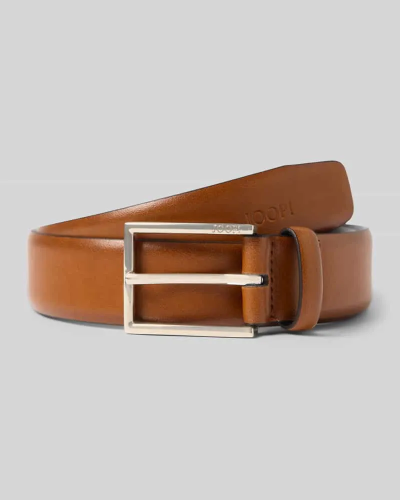 JOOP! Gürtel aus Rindsnappa mit Logo-Prägung Cognac