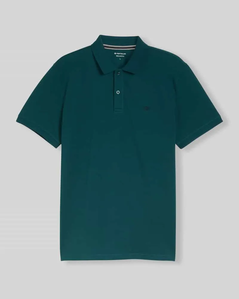Tom Tailor Regular Fit Poloshirt aus reiner Baumwolle Petrol