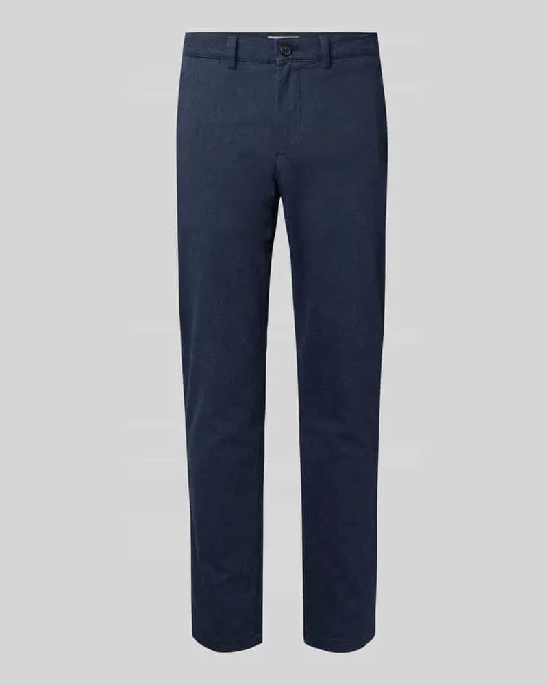 Selected Homme Slim Fit Chino aus Baumwoll-Mix Modell '175 BRUSHED Marine