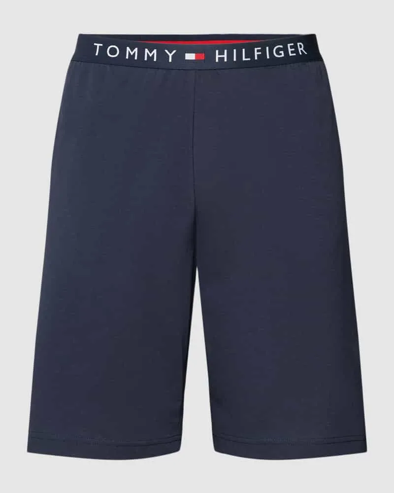 Tommy Hilfiger Sweatshorts mit elastischem Logo-Bund Modell 'JERSEY SHORT Dunkelblau