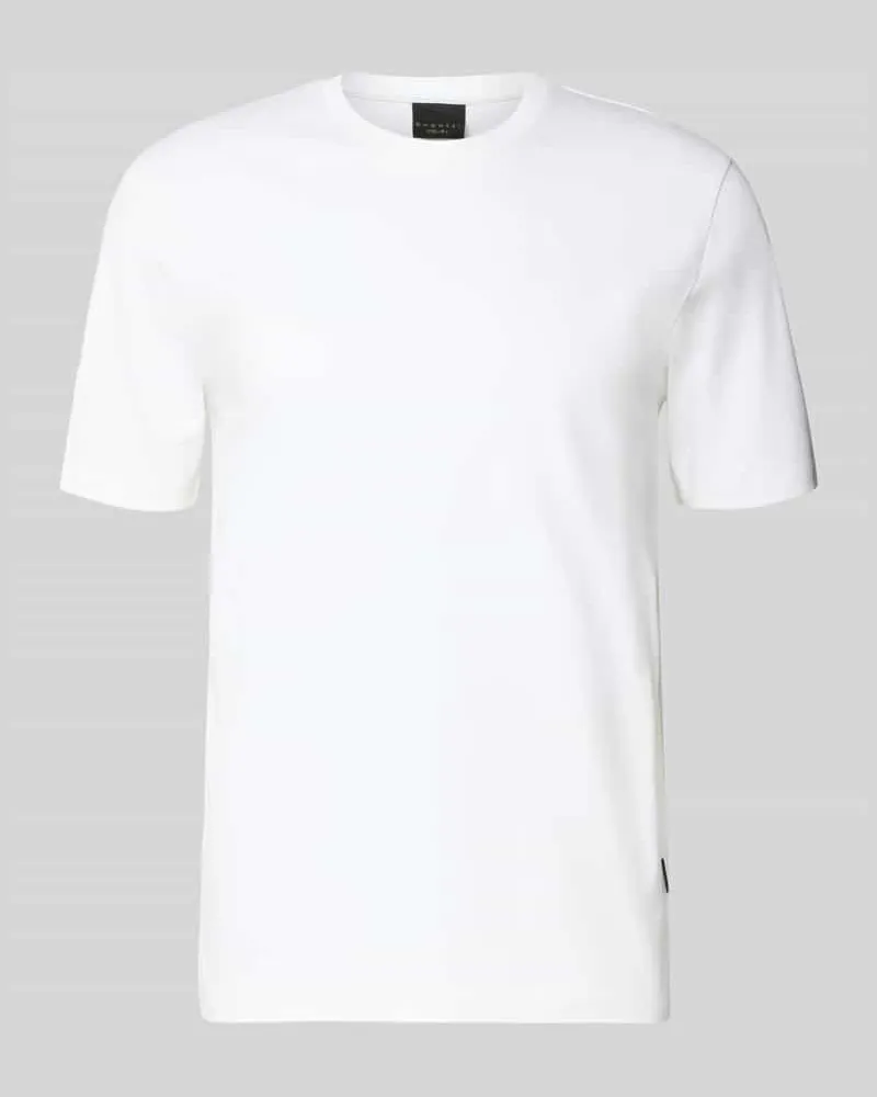Bugatti T-Shirt mit Rundhalsausschnitt Weiss
