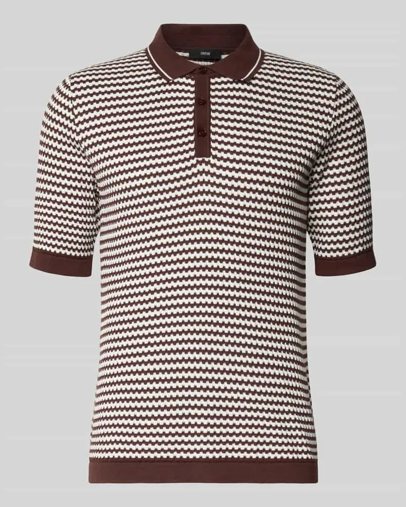cinque Slim Fit Poloshirt mit Knopfleiste Modell 'FLAVIEN Pflaume
