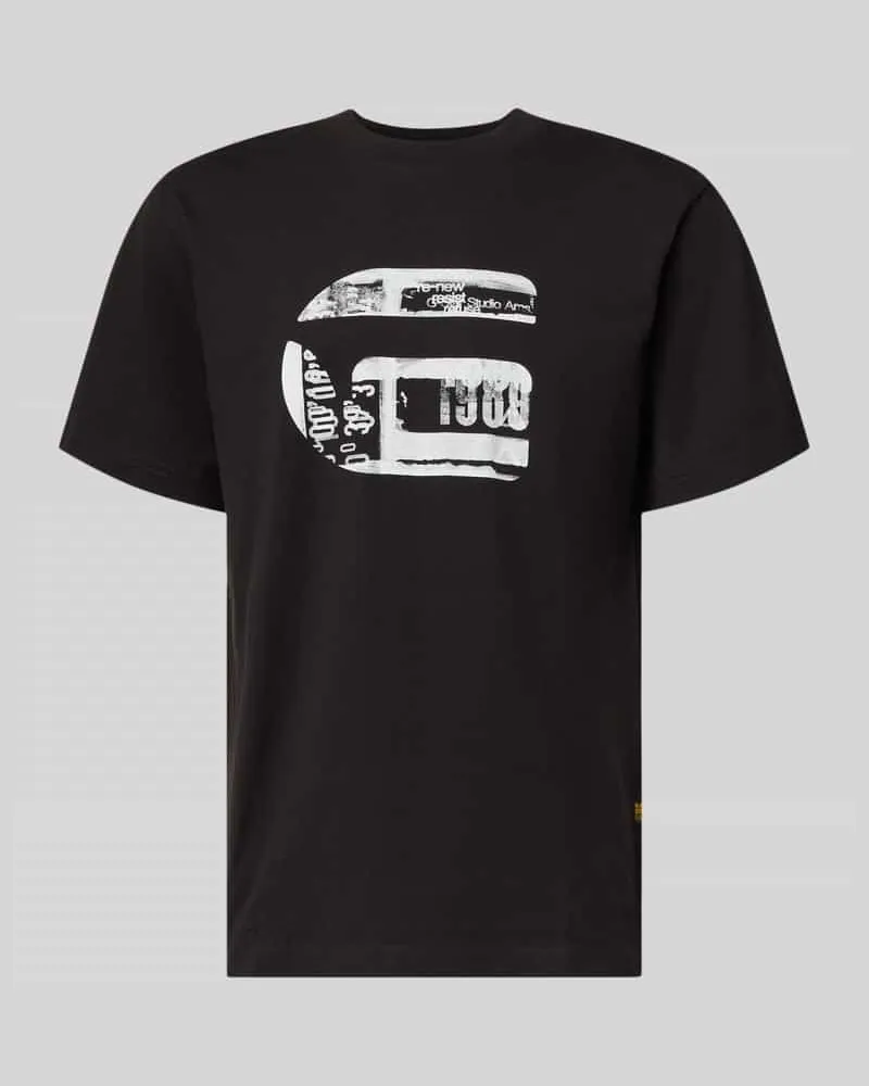 G-STAR RAW Regular Fit T-Shirt mit Logo-Print Modell 'icon Black