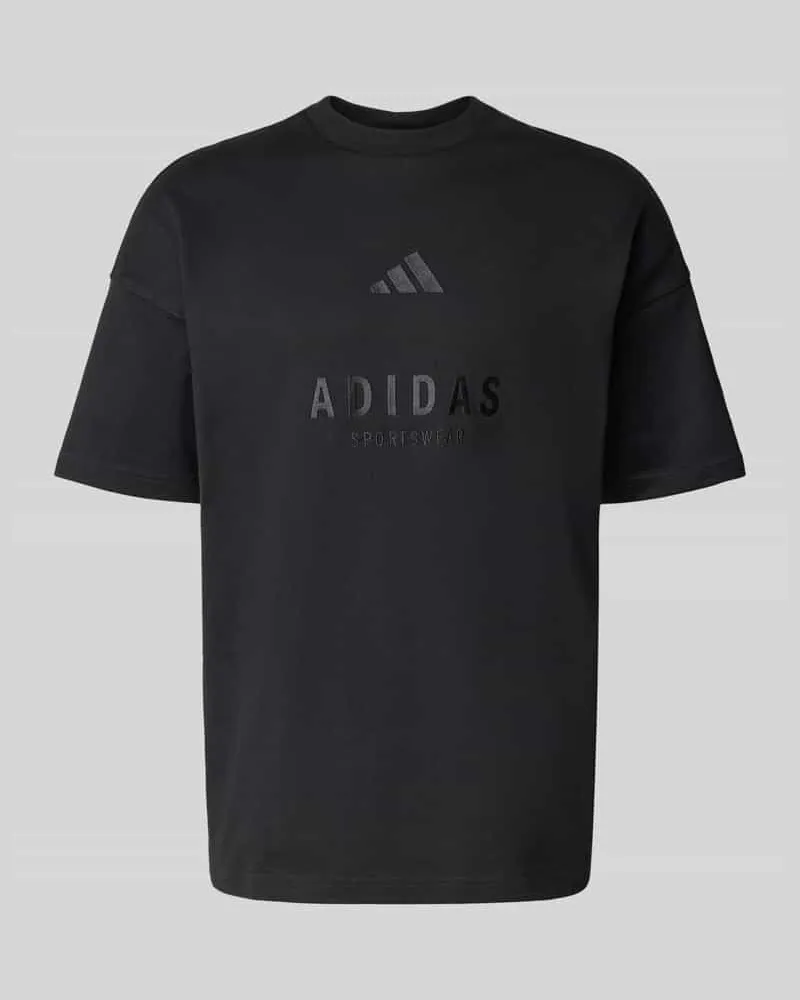 adidas T-Shirt mit Label-Stitching und Rundhalsausschnitt 