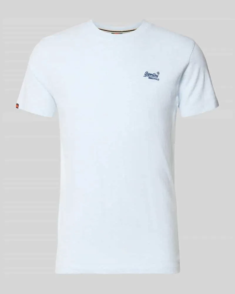 Superdry. Regular Fit T-Shirt mit Logo-Stitching Eisblau