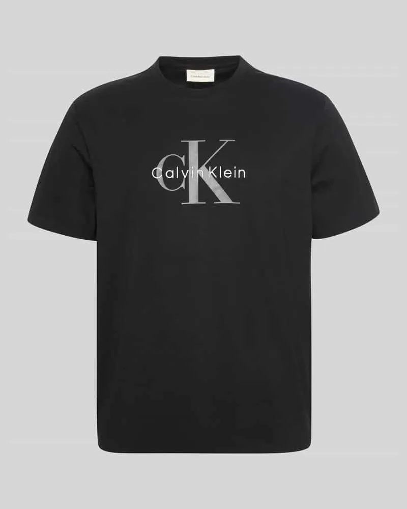 Calvin Klein Relaxed Fit T-Shirt aus reiner Baumwolle mit Logo-Print Black