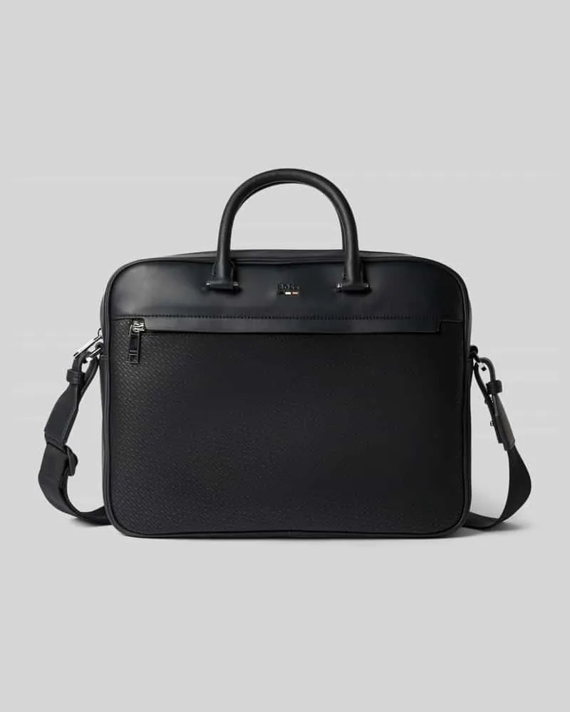 HUGO BOSS Laptoptasche in Lederoptik Modell 'RAY_MP_S DOC CASE Black
