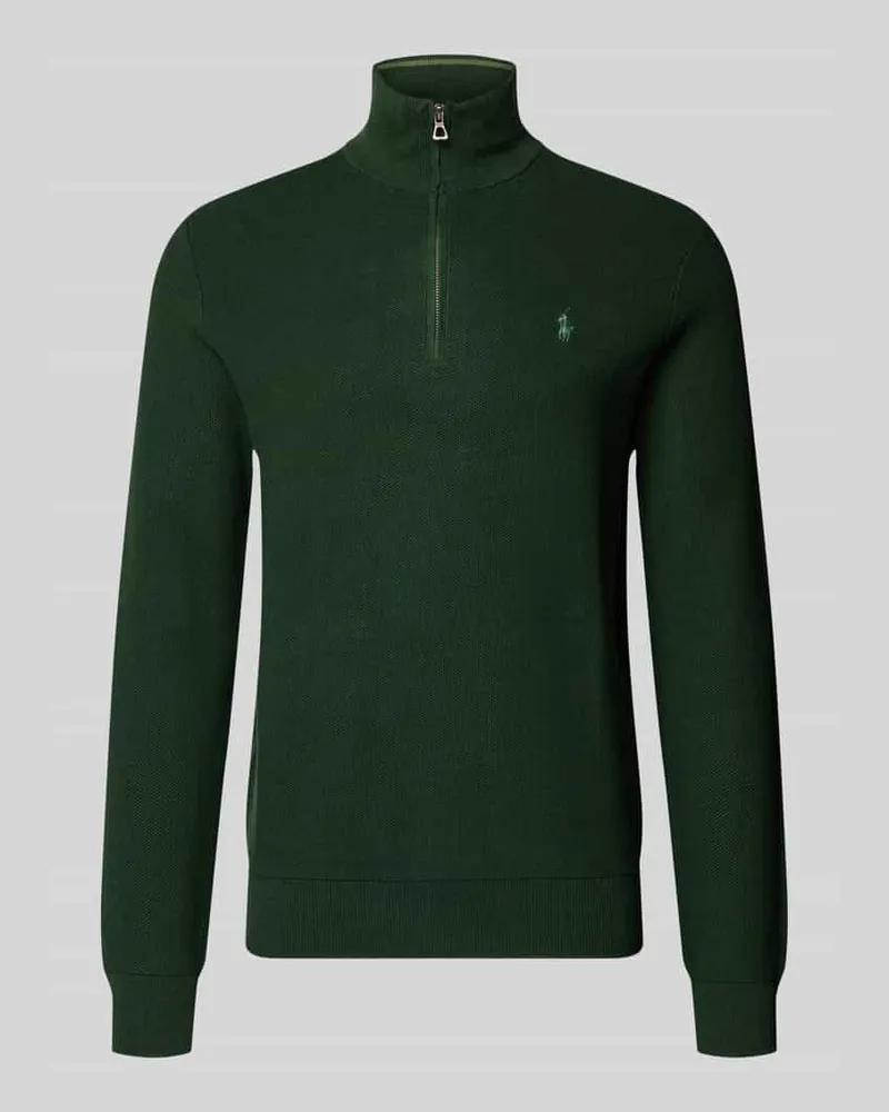 Ralph Lauren Pullover mit Half Zip Troyerkragen Dunkelgruen