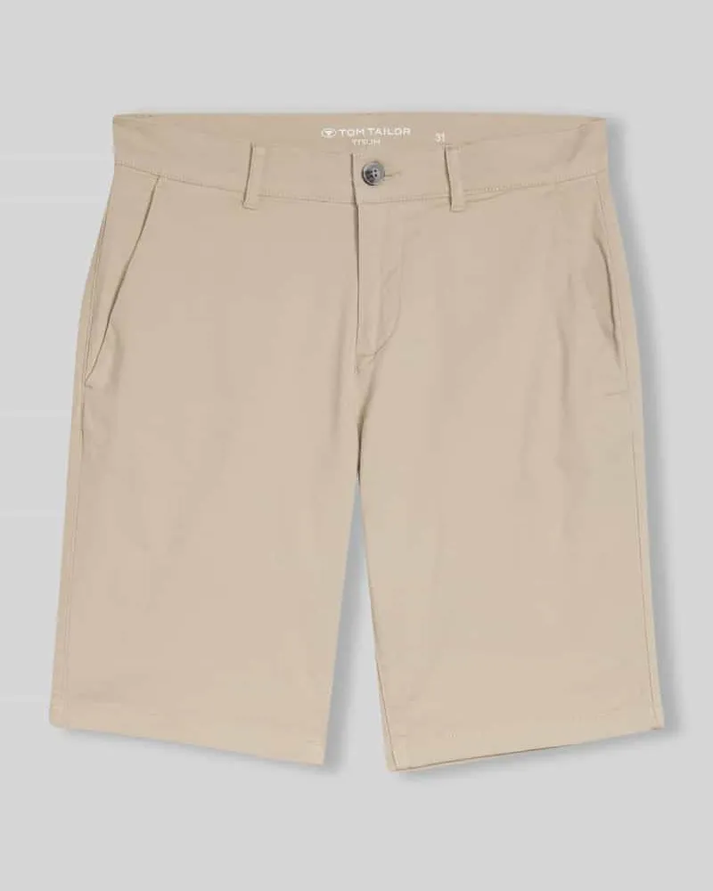 Tom Tailor Regular Fit Bermuda aus reiner Baumwolle Beige