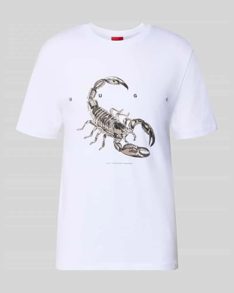 HUGO BOSS Regular Fit T-Shirt aus reiner Baumwolle Modell 'DISCORB Weiss