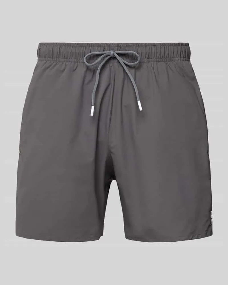 HUGO BOSS Badehose mit elastischem Bund Modell 'ICONIC Anthrazit