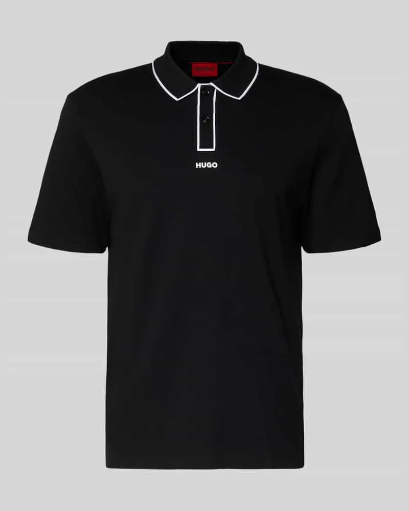 HUGO BOSS Regular Fit Poloshirt aus reiner Baumwolle Modell 'DALUMO Black