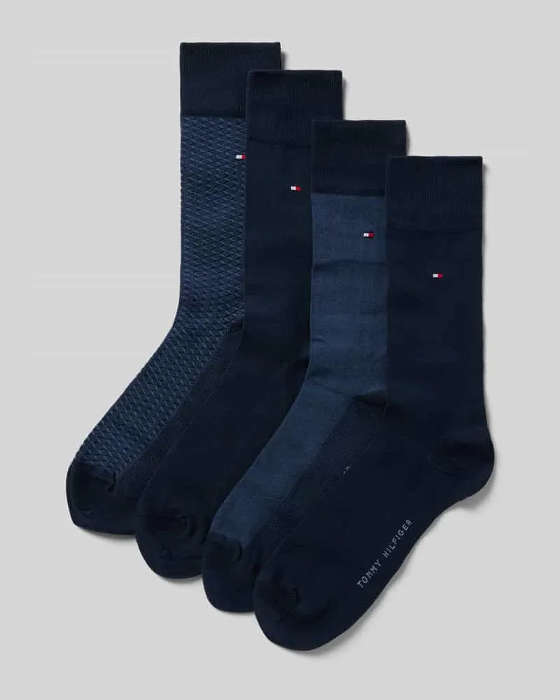 Tommy Hilfiger Socken mit Logo-Detail im 4er-Pack Marine