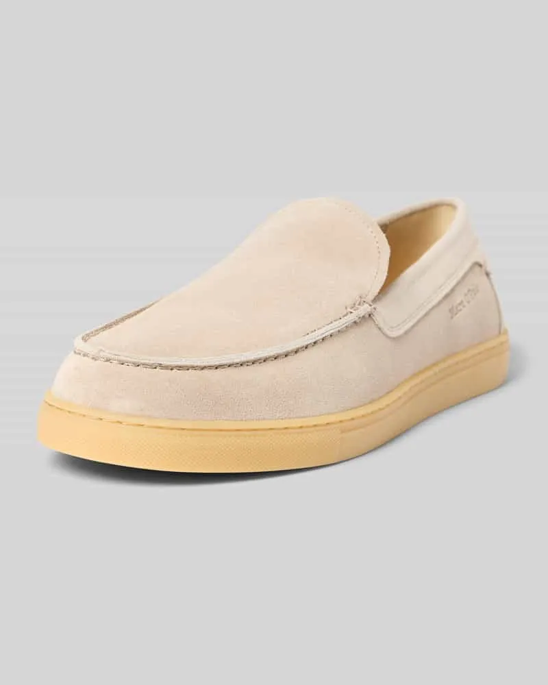 Marc O'Polo Loafer aus echtem Veloursleder Modell 'KARO 6B Taupe