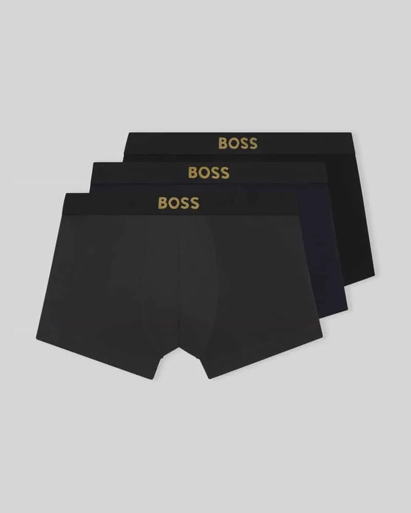 HUGO BOSS Trunks aus Stretch-Baumwolle im 3er-Pack Black