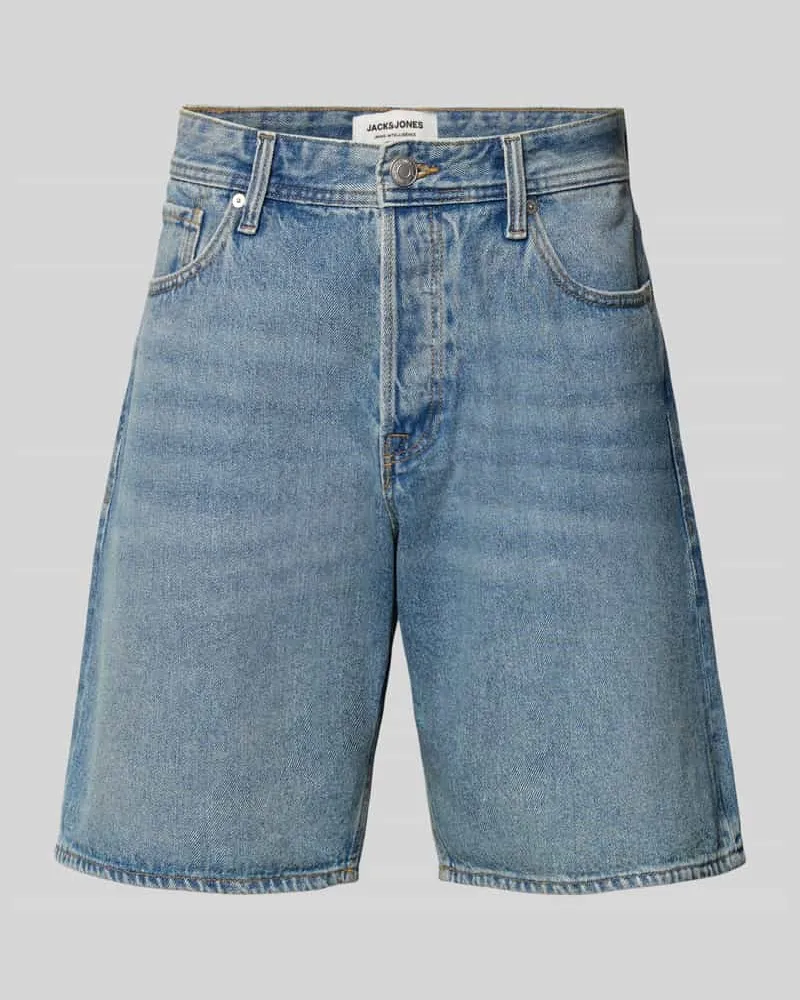 Jack & Jones Loose Fit Jeansshorts mit Eingrifftaschen Modell 'TONY Hellblau