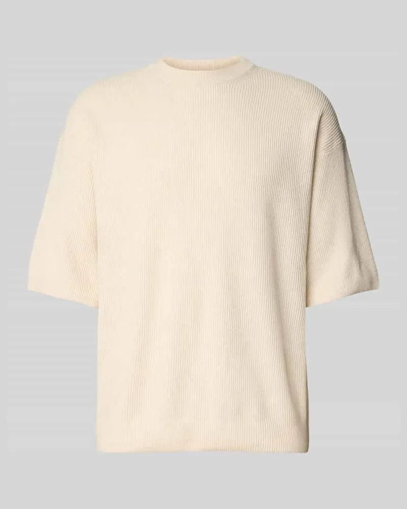 Jack & Jones Strickshirt mit Rundhalsausschnitt Modell 'KALEB Offwhite