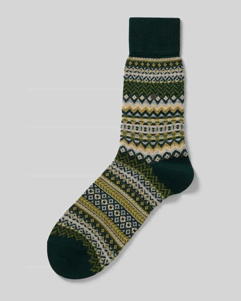 Burlington Wollsocken aus Schurwoll-Mix Gruen