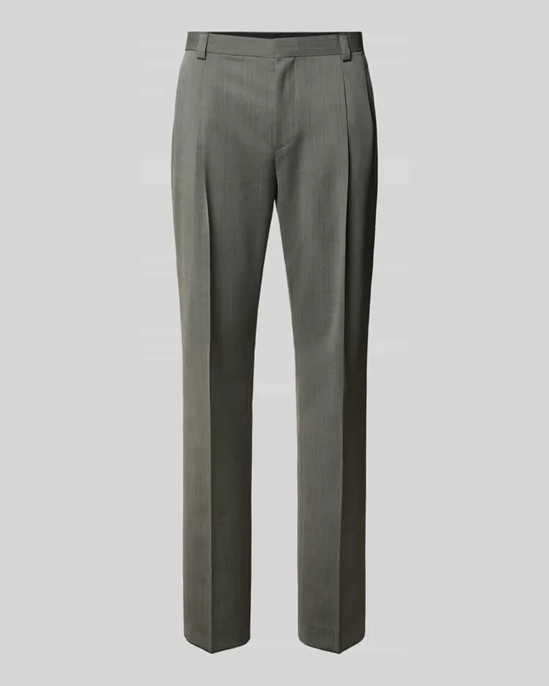 HUGO BOSS Super Slim Fit Anzughose aus Schurwoll-Mix Modell 'HESTEN261F1X Oliv