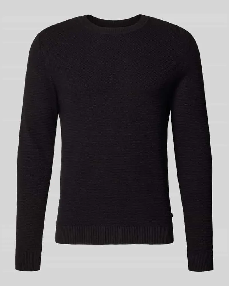 S.Oliver Pullover mit Strukturstrickoptik aus reiner Baumwolle Black