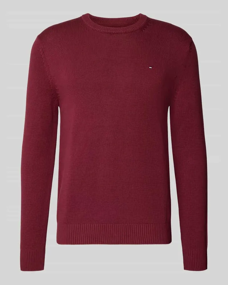 Tommy Hilfiger Slim Fit Pullover aus reiner Baumwolle Bordeaux