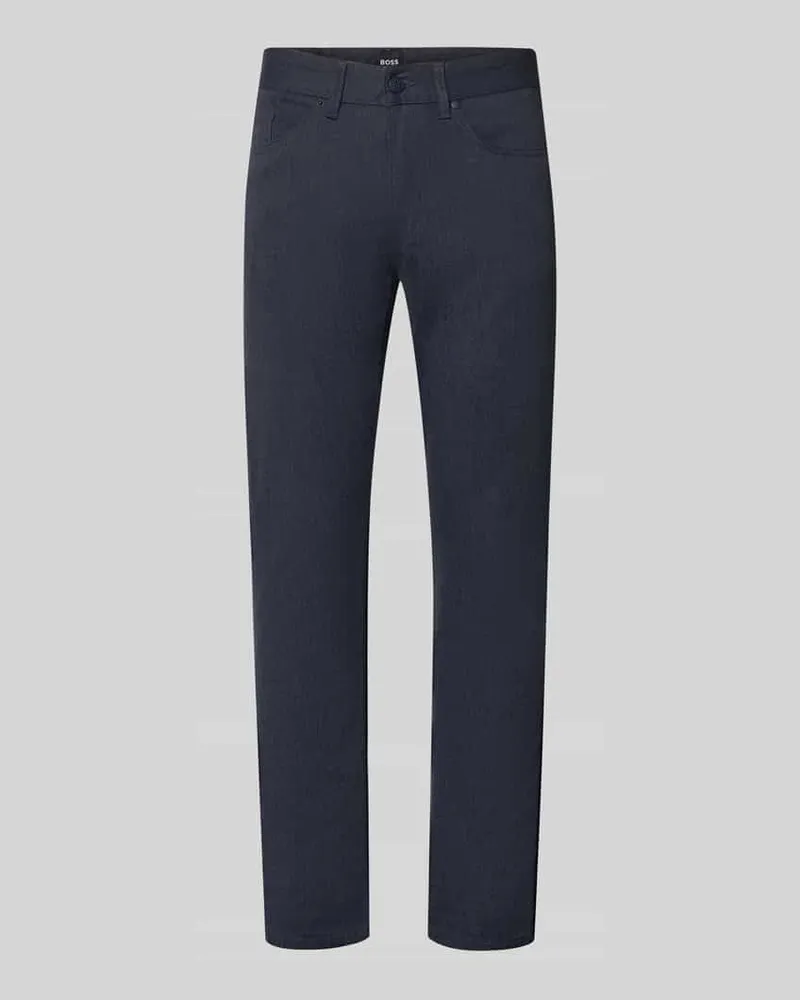 HUGO BOSS Slim Fit Stoffhose mit Baumwoll-Anteil Modell 'DELAWARE5 Marine
