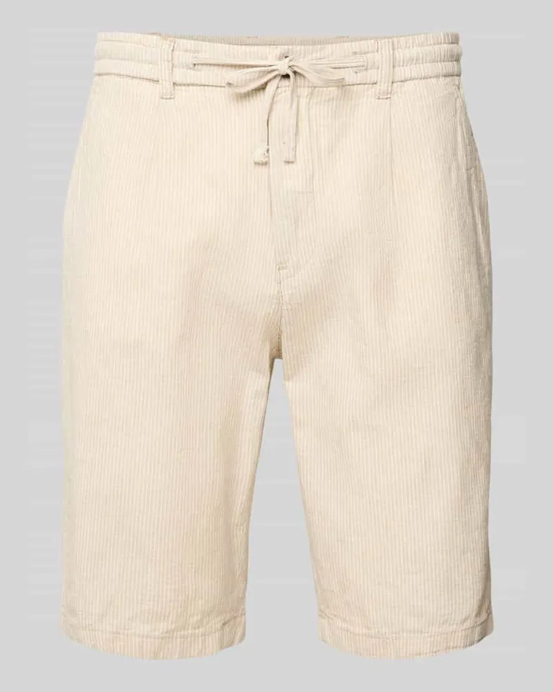 Lindbergh Bermudas aus Leinen-Mix mit seitlichen Eingrifftaschen 