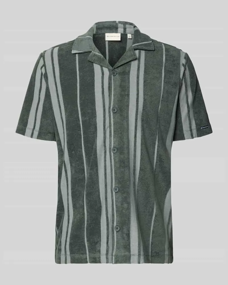 Tom Tailor Regular Fit Freizeithemd in Frottee-Optik Oliv