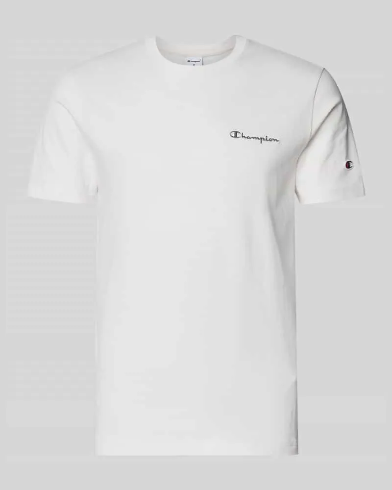Champion T-Shirt mit Label-Stitchings und Rundhalsausschnitt Offwhite